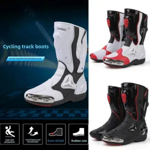 Дышащие мотоциклетные ботинки (38-47), ботинки для езды на мотоцикле, нескользящие ботинки для шоссейных гонок, всесезонные мотоциклетные ботинки для бездорожья, черные-39 LISTaRSw, Black