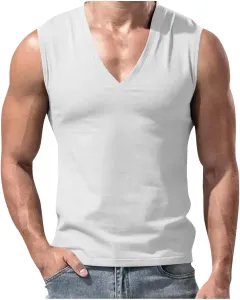 Мужской топ летний безрукавный Solid Color Juebong