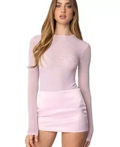 Женский боди Clio с сетчатыми вставками Edikted, розовый