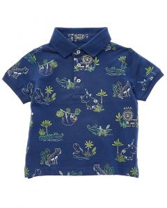 Поло Mayoral с тропическим принтом, синий
