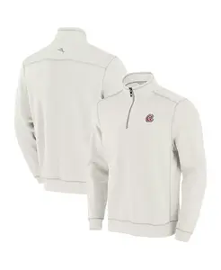 Мужская кремовая толстовка Atlanta Braves Sport Tobago Bay с молнией до середины, трикотаж из смесовой ткани Tommy Bahama