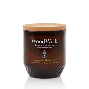 WoodWick ReNew Свеча в средней банке с имбирем и куркумой, белый