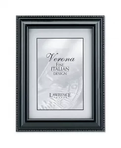 Рамка для картины из черного дерева с серебряными бусинами — 5" x 7" Lawrence Frames, black