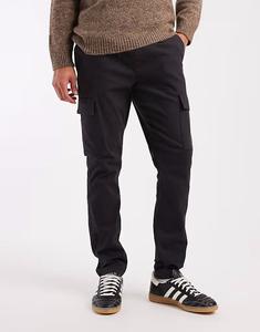Узкие брюки-карго черного цвета Asos Design