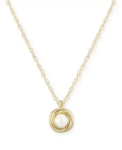 Ожерелье с жемчугом «Любовный узел» (5 мм) из 14-каратного золота Macy'S, gold