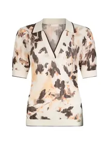 Футболка с цветочным принтом Liu Jo, бежевый