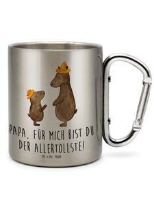 Кружка из нержавеющей стали с изображением медведя в шляпе и серебряной надписью Mr. & Mrs. Panda