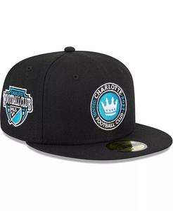 Черная мужская приталенная шляпа Charlotte Fc Patch 59Fifty New Era