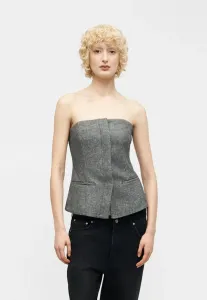 Топ без бретелей, приталенного силуэта Gap, Grey Herringbone