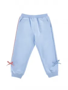 Спортивные брюки-джоггеры из эластичной ткани с фетровой подкладкой Monnalisa, Celeste