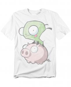 Мужская футболка с изображением девушки и свиньи Invader Zim, White
