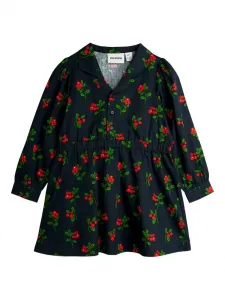 Платье с цветочным принтом на пуговицах Mini Rodini, черный