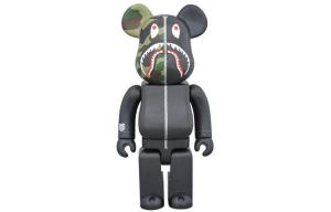 BE@RBRICK Bearbrick X Bape 1st Camo Shark Black