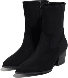 Классические ковбойские сапоги для женщин с заостренным носком Taxutixieye, 77 Black