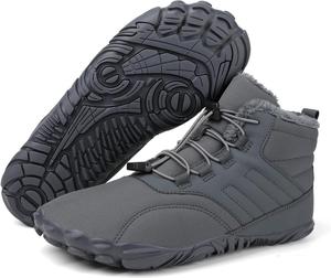 Водонепроницаемые зимние босоногоходные ботинки для пеших прогулок, походные ботинки для женщин и мужчин, для трейлраннинга, здоровые, противоскользящие Zlinib, A-Gray