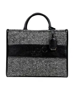 Элегантная сумка-шоппер с узором «елочка». Liu Jo, черный