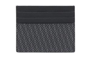 FENDI Кожаный визитник Card Holder мужской черно-серый