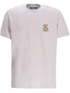 Moschino футболка из хлопка с аппликацией в виде плюшевого мишки, серый