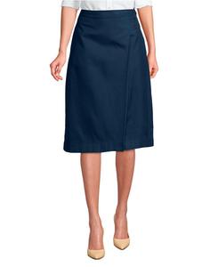 Женская однотонная юбка А-силуэта ниже колена Lands' End, Academic classic navy