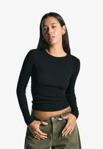 Топ с длинными рукавами Bershka, Black