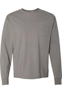 Футболка с длинным рукавом ComfortWash by Hanes Garment-Dyed с карманом, цвет concrete grey