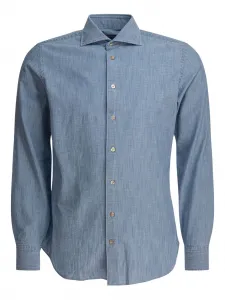 Рубашка из хлопкового денима BORRIELLO NAPOLI, синий