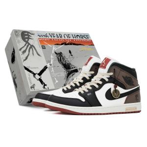 Jordan Кроссовки Air 1 Mid top Vintage Basketball Shoes Unisex Brown