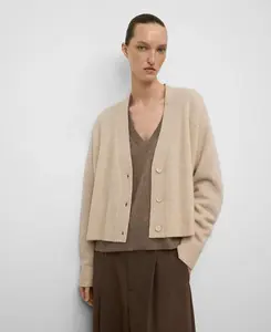 Женский кашемировый кардиган с V-образным вырезом Adolfo Dominguez, бежевый