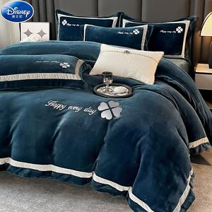 Disney Комплект постельного белья, 4 предмета, простыня на резинке 180 см, пододеяльник 200x230 см, цвет Navy Blue