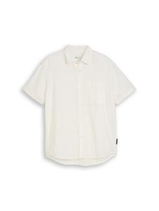 TOM TAILOR DENIM Рубашка на пуговицах Comfort fit в белом цвете