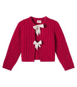Мартиникский кардиган из кабельной вязки с шерстяной смесью Cozmo, Red Velvet