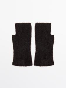 Варежки из смесовой альпаки Massimo Dutti, brown