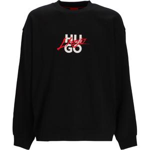 Свитшот с двойным логотипом HUGO BOSS, черный