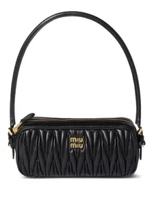 Стеганая мини-сумка MIU MIU, черный