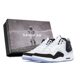 Jordan Кроссовки баскетбольные Courtside 23 винтажные мужские мидтоп черно-белые, цвет White Black