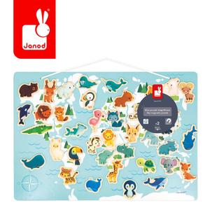 Janod, Магнитный деревянный пазл с 40 магнитами Маленькие животные