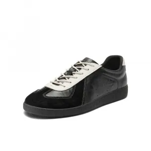 Cow Split Leather Low top Skateboard Shoes Women's BELLE, черный
