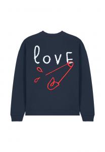 Толстовка LOVEBROD BACK PRINT UNISEX HEAVYWEIGHT Mira Paris, темно-синий