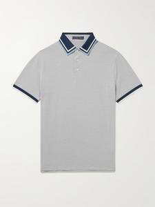 Рубашка-поло из пике в полоску с логотипом G/FORE Golf MR P., серый