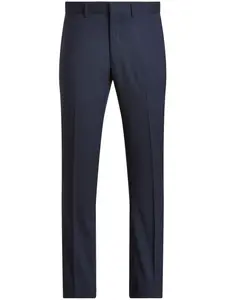 Шерстяные брюки прямого кроя Ralph Lauren Purple Label, синий