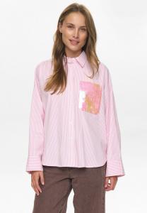 Блуза Nümph Button-down blouse, Fuchsia Pink/Pink