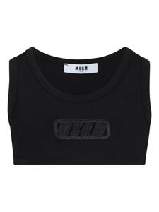 Детский топ с аппликацией логотипа MSGM MSGM Kids, черный