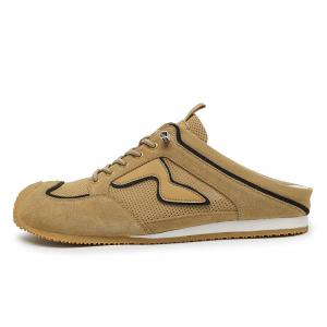 G.N.SHIJIA Мужские коричневые тапочки с закрытым носком на резиновой подошве, бесшумные и устойчивые к истиранию, цвет Brown