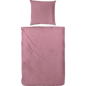 Постельное белье Primera» сатин Uni люкс в размере. 135x200, 155x220 или 200x200 см", постельное белье из хлопка, однотонное постельное белье на молнии, цвет rosenholz