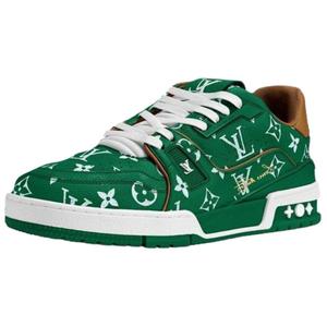 LOUIS VUITTON Кроссовки для скейтбординга Trainer Low Top, мужские, зеленые