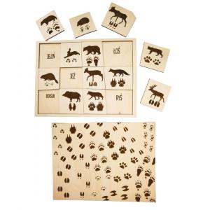 Следы животных, деревянный пазл, следы лесных животных Inna marka