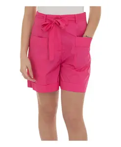 Хлопковые шорты-бермуды с поясом Liu Jo, розовый