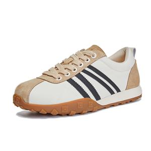 Женские повседневные туфли с противоскользящей подошвой, амортизацией и устойчивостью к истиранию, бело-коричневые