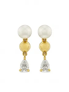 Серьги First Kiss из желтого золота с жемчугом и бриллиантами Rosekey