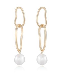 Серьги-подвески Mara с культивированным жемчугом ETTIKA, Gold